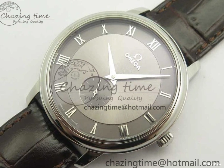 0329 Original De Ville Prestige Small Second TWF 1:1 Best Edition Gray Dial on Black Leather Strap MIYOTA 8036